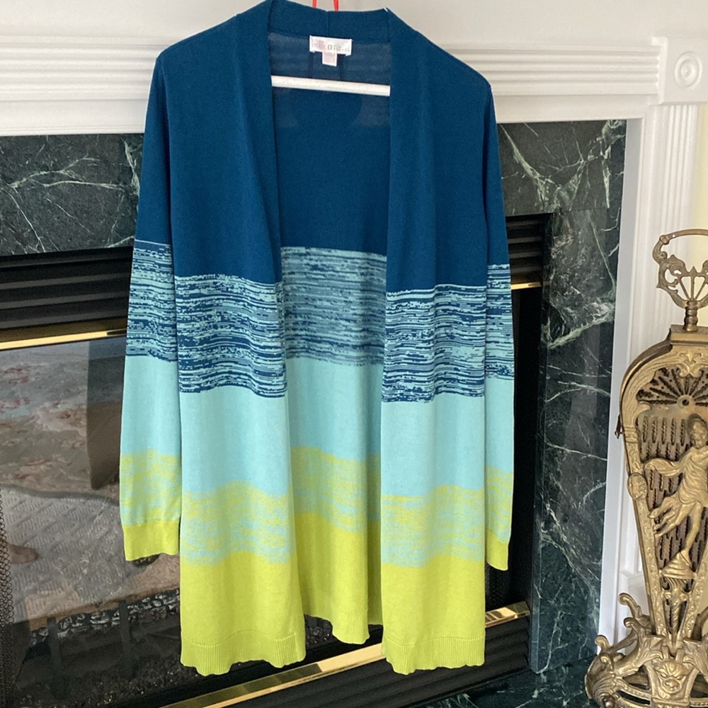 Belle by Kim Gravel Space Dye
Colorblock Cardigan NWOT